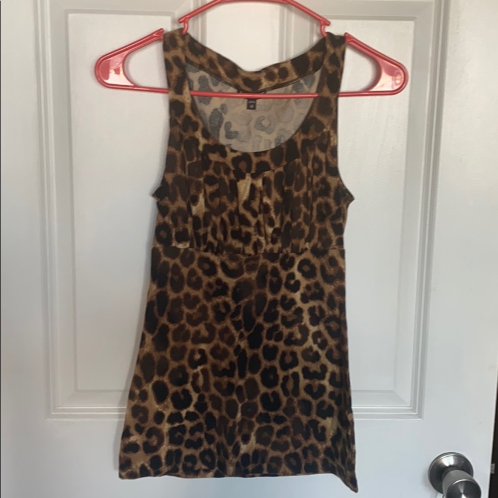 Express right fit cheetah tank top